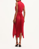 Smocked Mock Neck Pleated Dress | T Tahari | JANE + MERCER