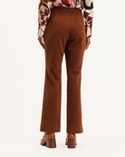 Corded Suede Zip Up Straight Leg Pant | T Tahari | JANE + MERCER