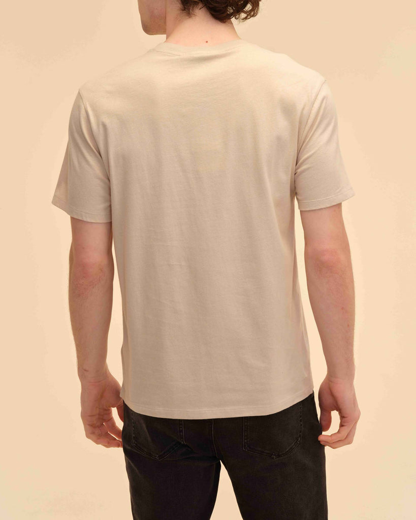 Cotton Graphic Print Tee, Sand | Industry Men's