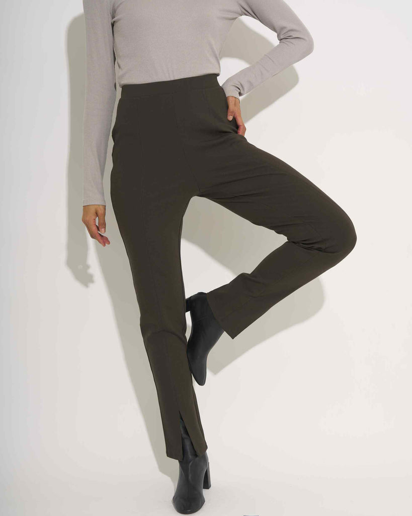 Women's Front Slit Stretch Ponte Pant | Truth