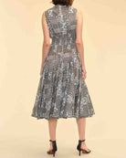 Mosaic Patchwork Smocked Waist Midi Dress | Chelsea & Theodore | JANE + MERCER
