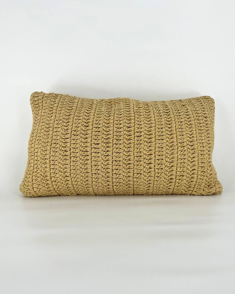 14x24 Cotton Crochet Throw Pillow, Butter | Magaschoni Home