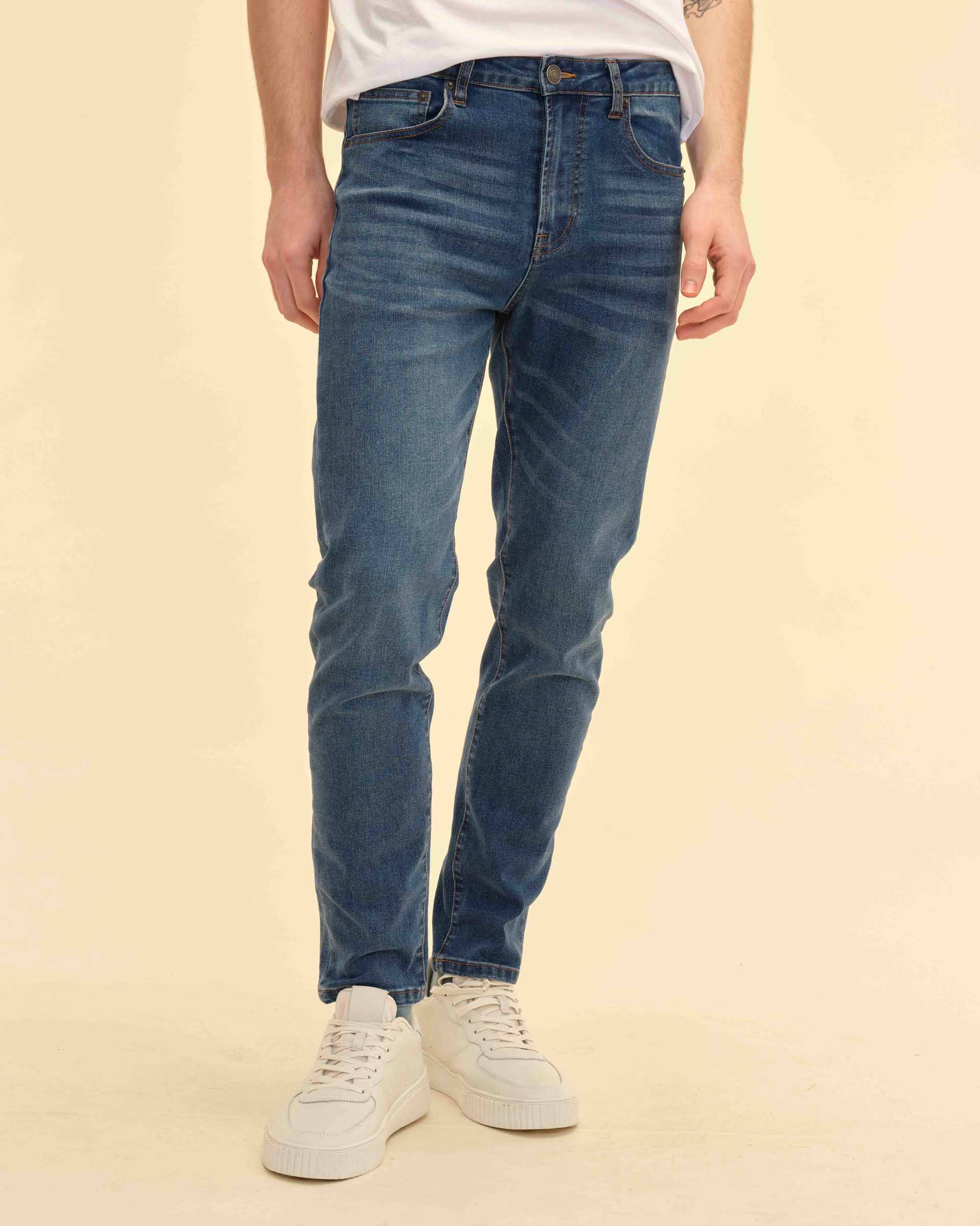 Men's Skinny Fit Medium Wash Stretch Jeans | Truth | JANE + MERCER