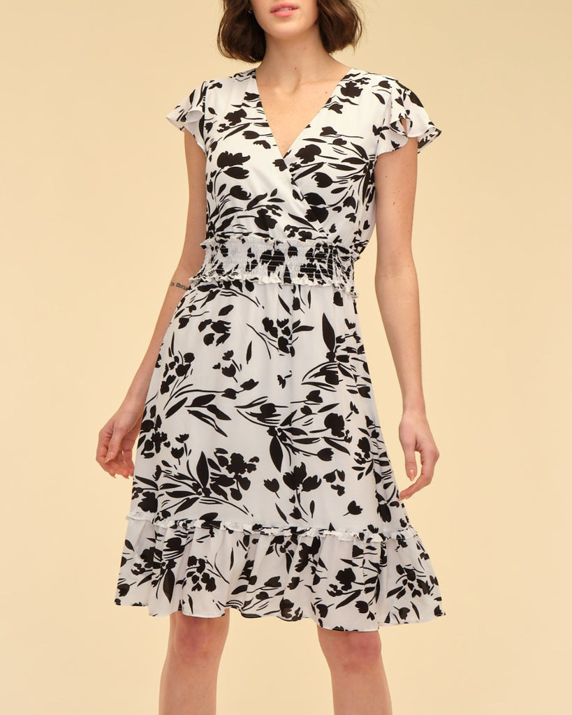 Floral Print Faux Wrap Dress | T Tahari